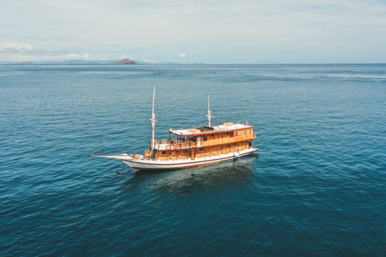 Papiton Duwa under way, side profile against open blue ocean