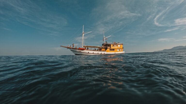 Water-level view of the Andalucia on a Komodo liveaboard boat tour