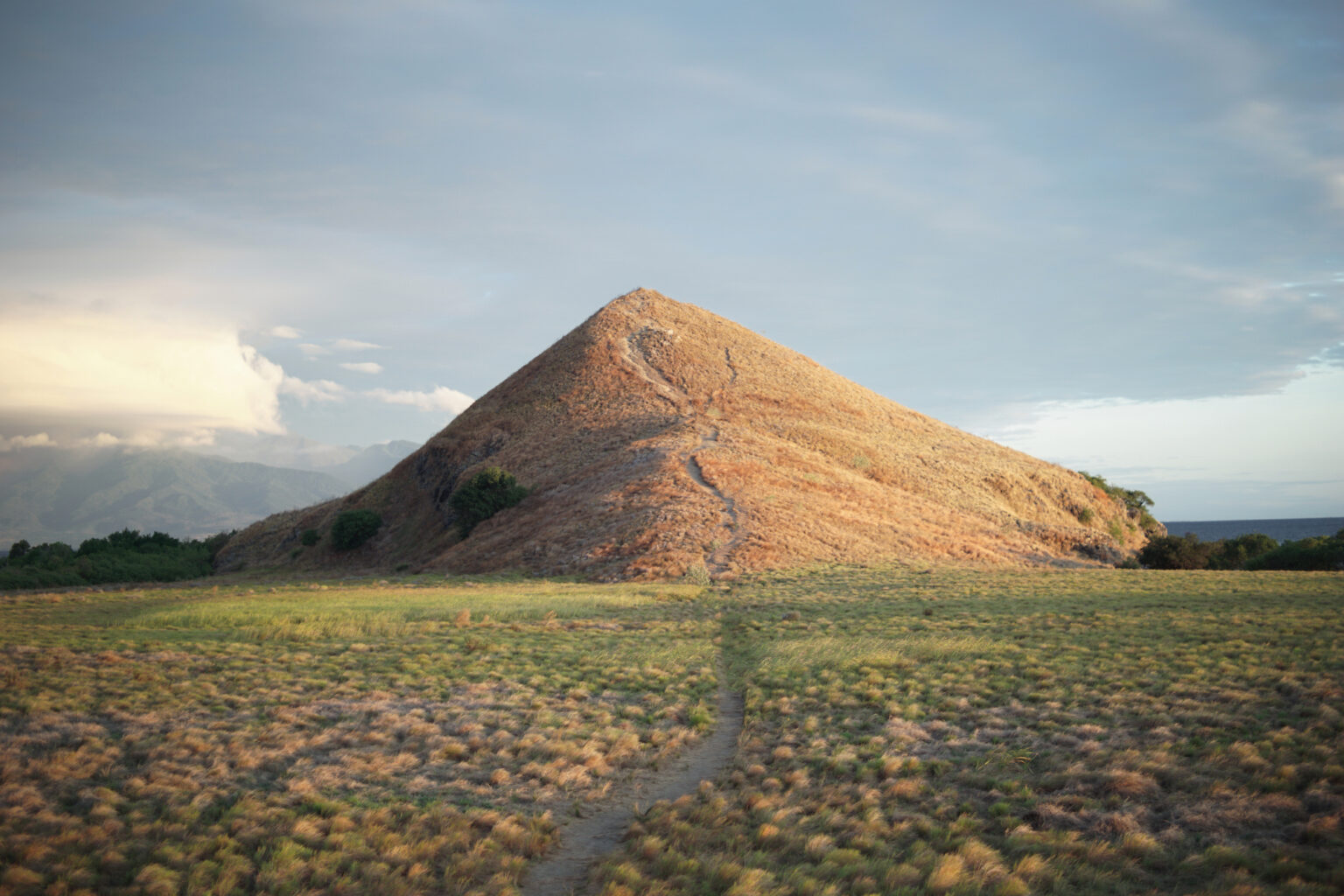 Footpath climbing the bare hill of Kenawa Island in the dry season, Sumbawa